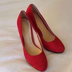 Cole Haan Red Suede Pumps, Size 8